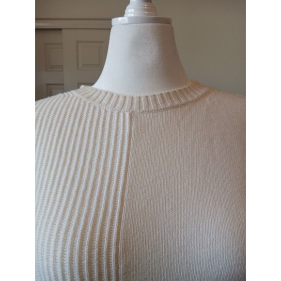 Weeken Max Mara Womens Sweater Beige Ivory Ribbed Panel Knit Pullover Oversized - Picture 7 of 14